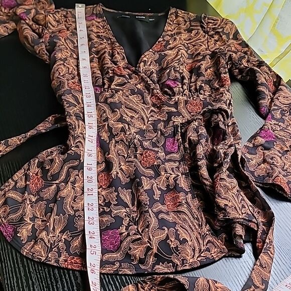 PROENZA SCHOULER PAISLEY PRINT GEORGETTE WRAP TOP - Picture 10 of 13